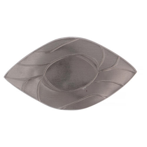 Portavela estilo moderno con entalladuras latón plateado 2