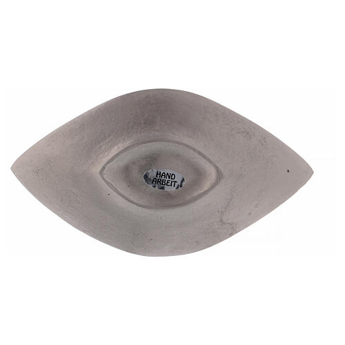 Portavela estilo moderno con entalladuras latón plateado 3
