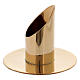 Tube-shaped candle holder in gold-plated brass 3 cm s2