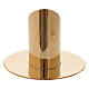 Tube-shaped candle holder in gold-plated brass 3 cm s3
