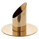 Tubular candlestick in gold plated brass mirror effect 1 1/4 in s2