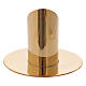 Tubular candlestick in gold plated brass mirror effect 1 1/4 in s3
