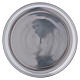 Simple candle holder plate in glossy silver-plated brass s1