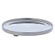 Simple candle holder plate in glossy silver-plated brass s2