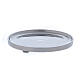 Simple candle holder plate in glossy silver-plated brass s1