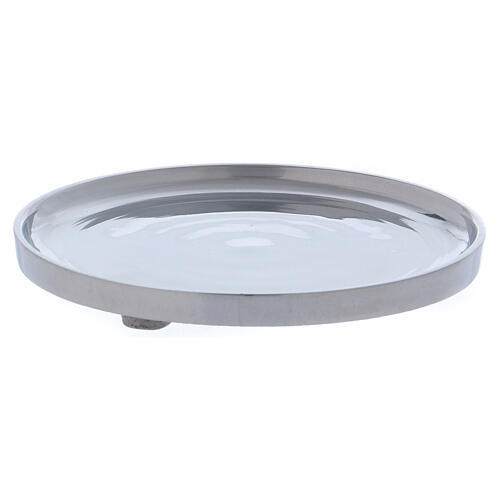 Simple candle holder plate in polished silver-plated brass 2