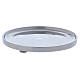 Simple candle holder plate in polished silver-plated brass s2