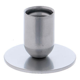 Candle holder in matt silver-plated brass diam. 2 cm