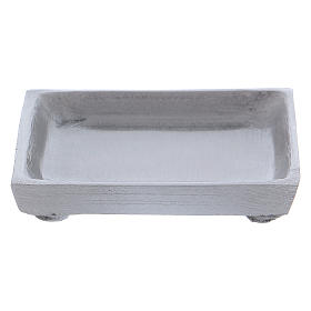 Square candle holder plated with raised edge in silver-plated brass