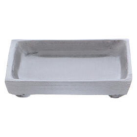 Square candle holder plate with raised edge silver-plated brass