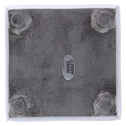 Porte-bougie style moderne carré laiton argenté 8 cm 2