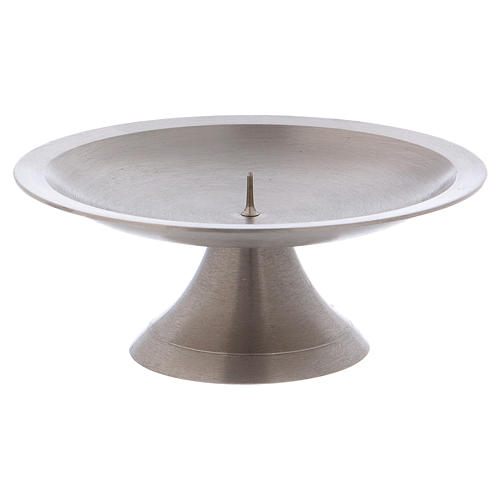 Candle holder with jag in satinised silver-plated brass 1