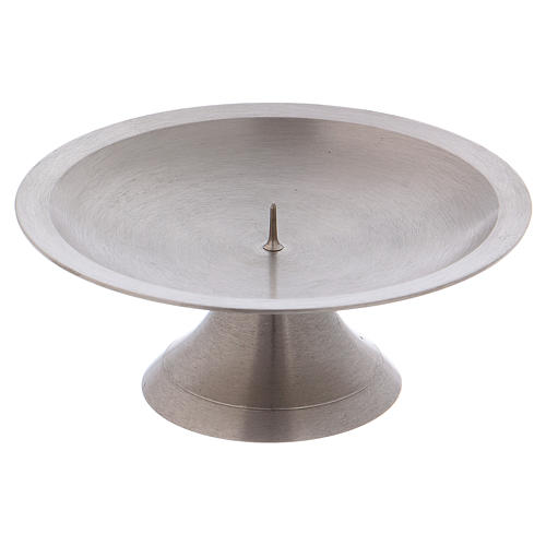 Candle holder with jag in satinised silver-plated brass 2