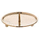 Candle holder plate in gold-plated brass with jag 12 cm s1