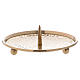 Candle holder plate in gold-plated brass with jag 12 cm s2