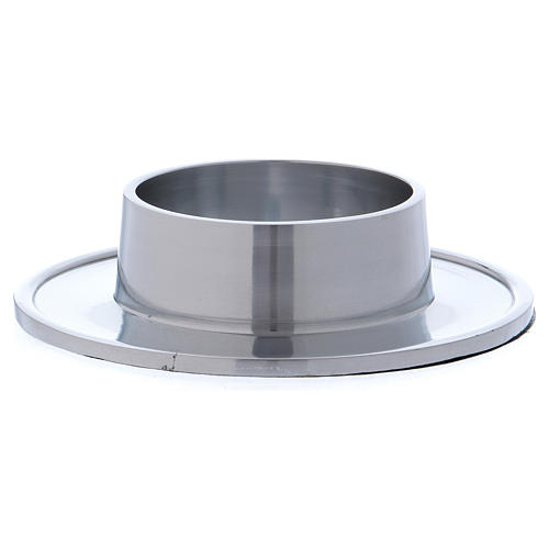 Candle holder plate in silver-plated brass 7 cm 2