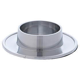 Simple candle holder plate in silver-plated brass 2 3/4 in