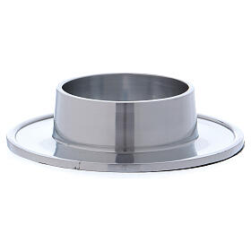 Simple candle holder plate in silver-plated brass 2 3/4 in