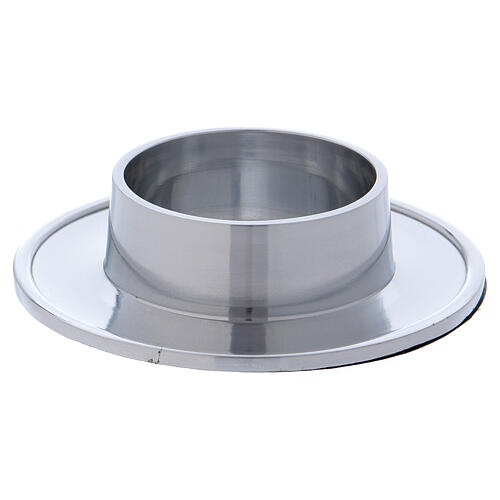 Simple candle holder plate in silver-plated brass 2 3/4 in 1