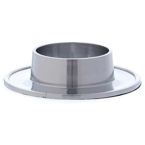 Simple candle holder plate in silver-plated brass 2 3/4 in 2