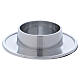 Simple candle holder plate in silver-plated brass 2 3/4 in s1