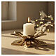 Double flower shaped candlestick in gold plated brass s2