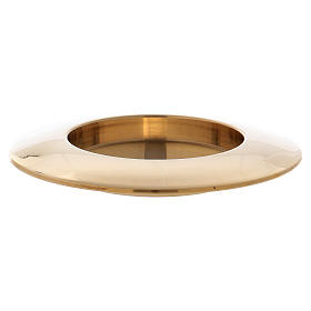 Modern-style candle holder plate in gold-plated brass 5.5 cm