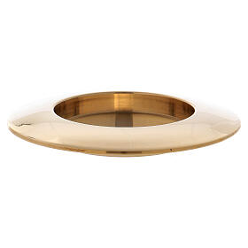 Modern candle holder plate in gold plated brass 2 1/4 in