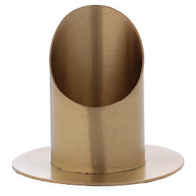 Porte-cierge cylindrique laiton doré satiné 6 cm