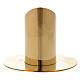 Cylinder-shaped candle holder in glossy gold-plated brass 3.5 cm s3