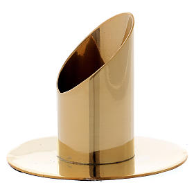 Porte-bougie cylindrique laiton doré brillant 3,5 cm