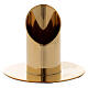 Cylindrical candlestick in polished gold plated brass 1 1/2 in s1
