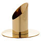 Cylindrical candlestick in polished gold plated brass 1 1/2 in s2