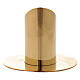 Cylindrical candlestick in polished gold plated brass 1 1/2 in s3