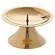 Simple candle in glossy gold-plated brass with jag 5 cm s1