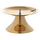 Simple candlestick with spie polished gold plated brass 2 in s2
