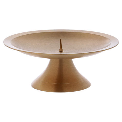 Candle holder in satinised gold-plated brass with jag 8 cm 2