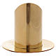 Cylinder-shaped candle holder in glossy gold-plated brass 5 cm s3