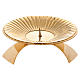 Decorated candle holder with tripod in gold-plated brass s1