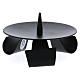 Modern-style tripod candle holder with jag in black iron s1