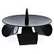 Tripod modern candlestick with spike in black iron s1