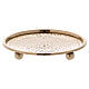 Hammered candle holder plate in gold plated brass 4 in s1