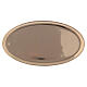 Oval candle holder plate in mirror effect polished brass 8x4 1/4 in s1
