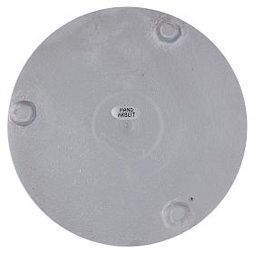 Assiette porte-cierge rond aluminium argenté satiné 15 cm