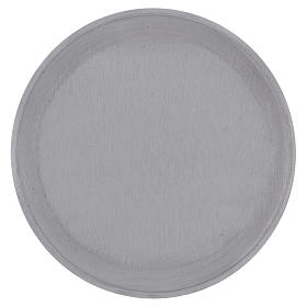Piattino portacero rotondo alluminio argentato satinato 15 cm