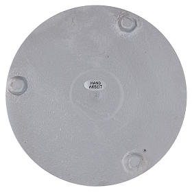 Piattino portacero rotondo alluminio argentato satinato 15 cm