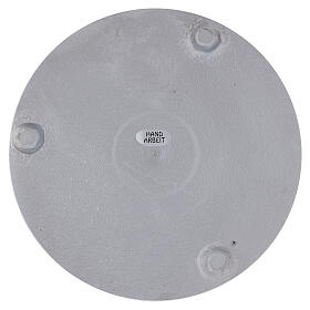 Talerzyk okrągły podstawka świecy 15 cm, aluminium posrebrzane satynowane