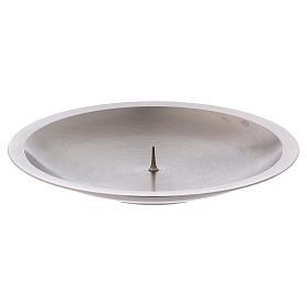 Modern-style candle holder in matt silver-plated brass with jag 10 cm