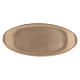Assiette porte-bougie ovale laiton doré mat 12x5 cm s1