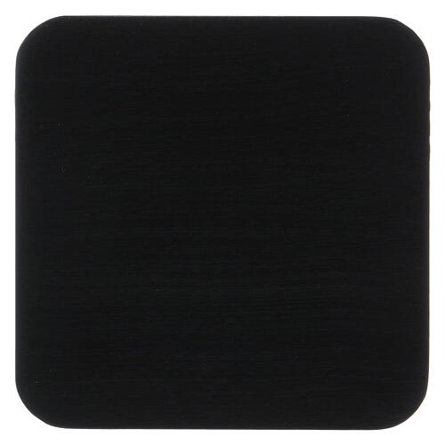 Talerzyk kwadratowy 10 cm podstawka świecy prążkowana, aluminium, kolor czarny 1